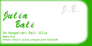 julia bali business card